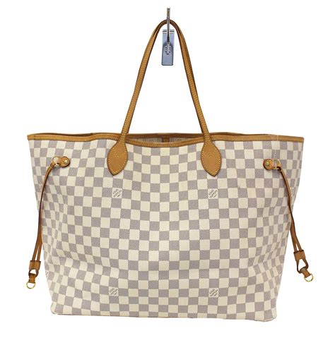 louis vuitton white checkered neverfull|Louis Vuitton Neverfull original.